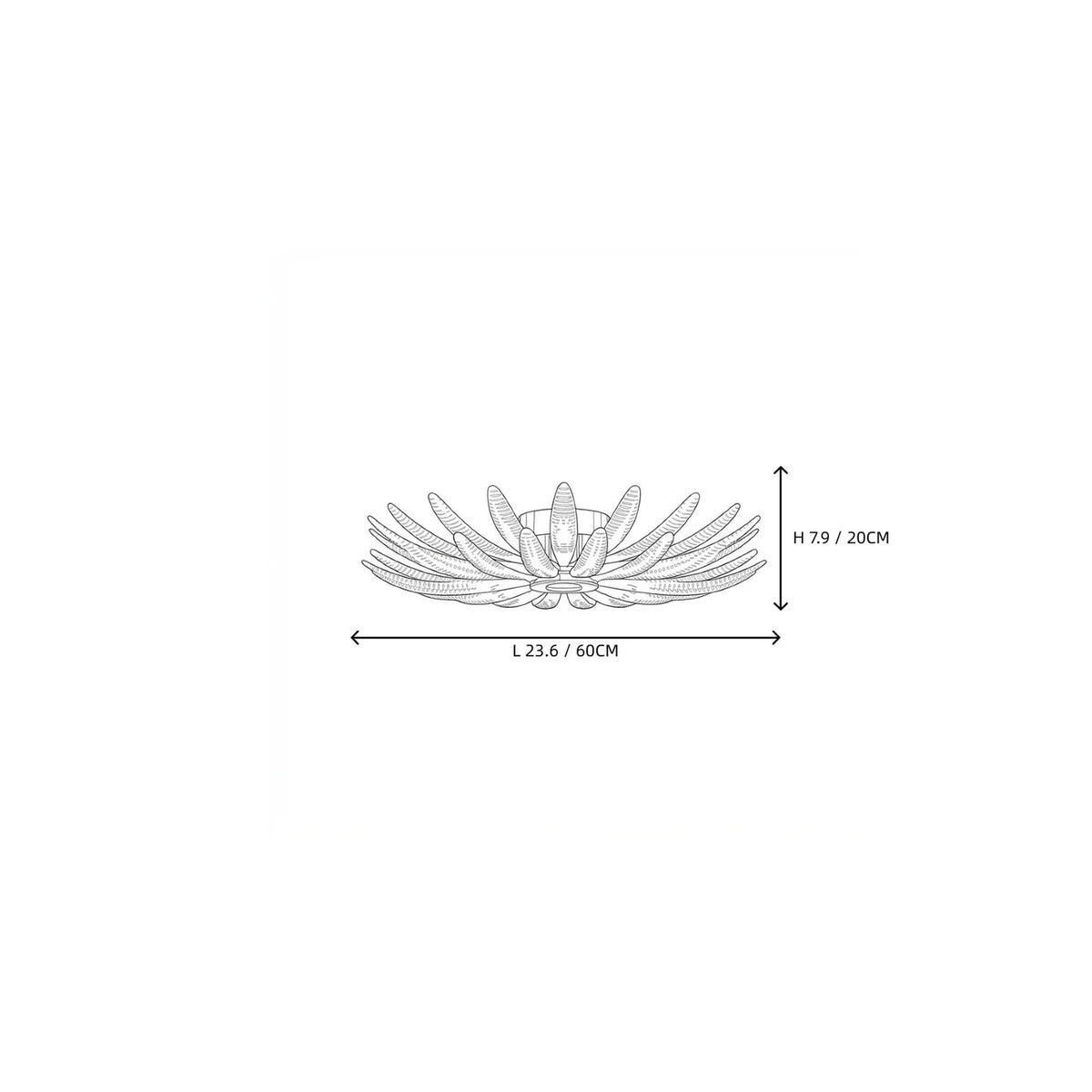 Sculptural Ribbed Blossom Flush Mount in ribbed glass for Low Ceilings by AUVIELIGHT