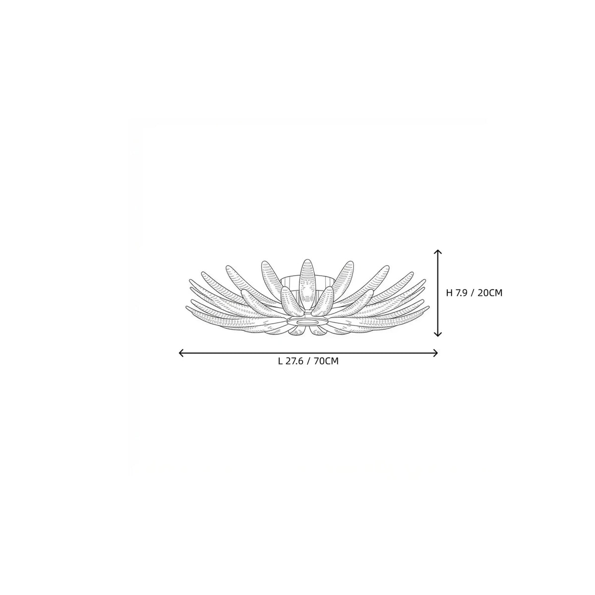 Sculptural Ribbed Blossom Flush Mount in ribbed glass for Low Ceilings by AUVIELIGHT