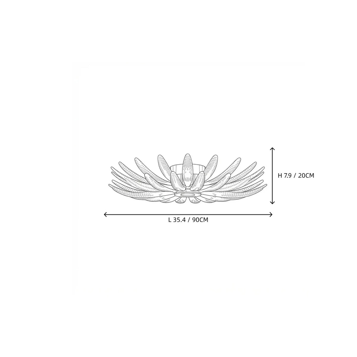 Sculptural Ribbed Blossom Flush Mount in ribbed glass for Low Ceilings by AUVIELIGHT