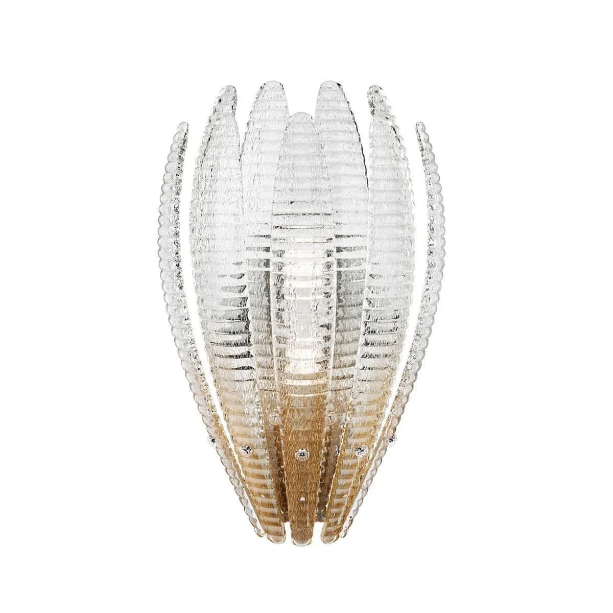 Sculptural Ribbed Lotus Wall Sconce in ribbed glass for Hallway by AUVIELIGHT