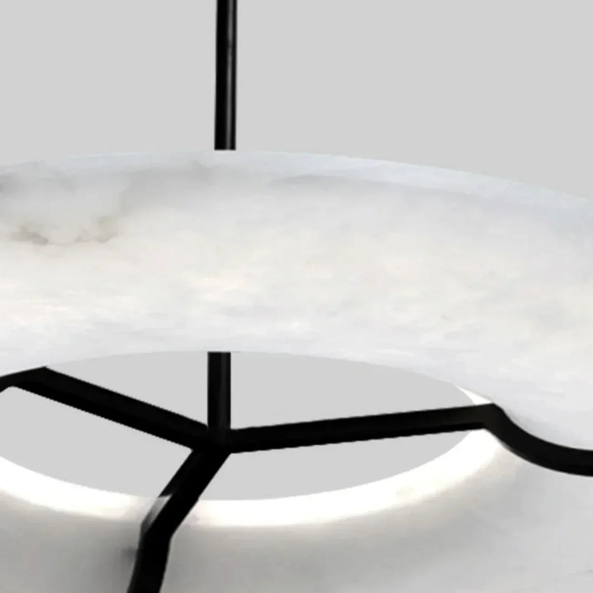 Sculptural Ring Chandelier in alabaster for Dining Room by AUVIELIGHT