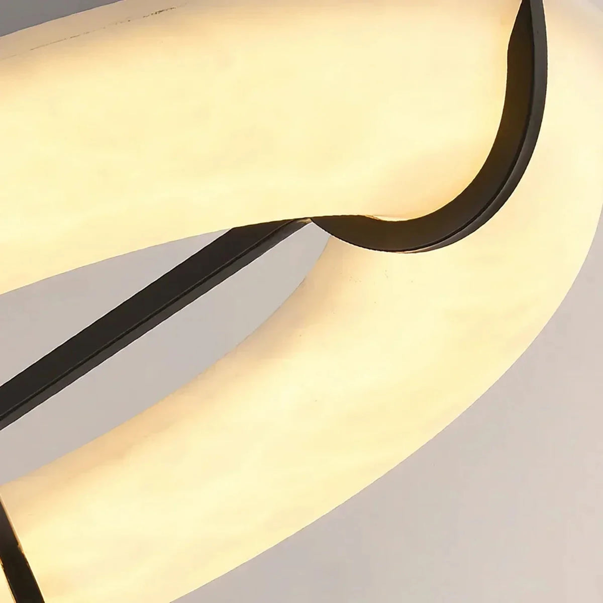 Sculptural Ring Chandelier in alabaster for Dining Room by AUVIELIGHT
