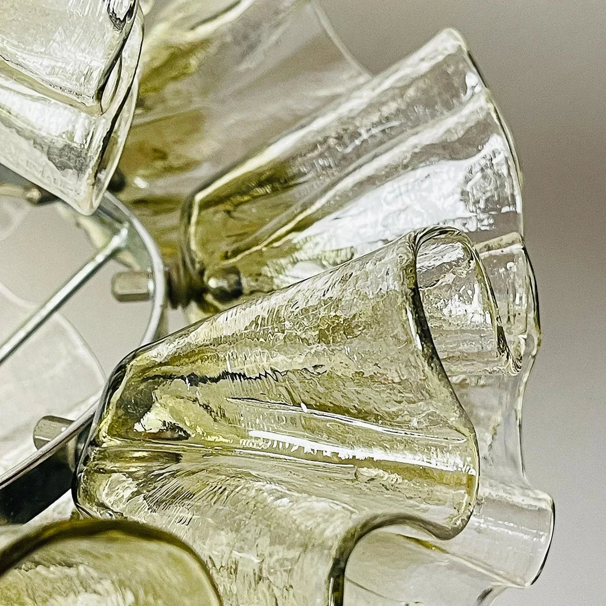 Sculptural Ruffled Chandelier in champagne glass for Dining Room by AUVIELIGHT