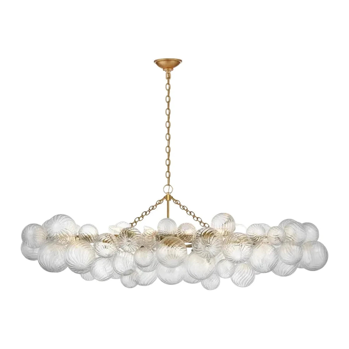 Sculptural Swirl Bubble Chandelier in glass for Dining Room by AUVIELIGHT