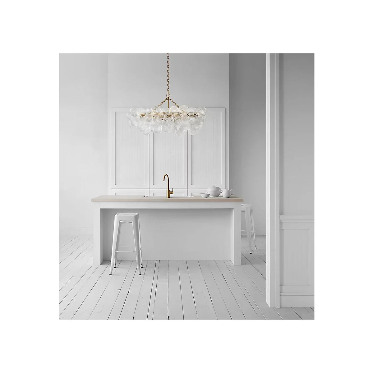 Sculptural Swirl Bubble Chandelier in glass for Dining Room by AUVIELIGHT