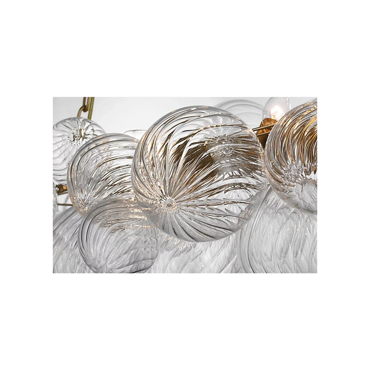 Sculptural Swirl Bubble Chandelier in glass for Dining Room by AUVIELIGHT