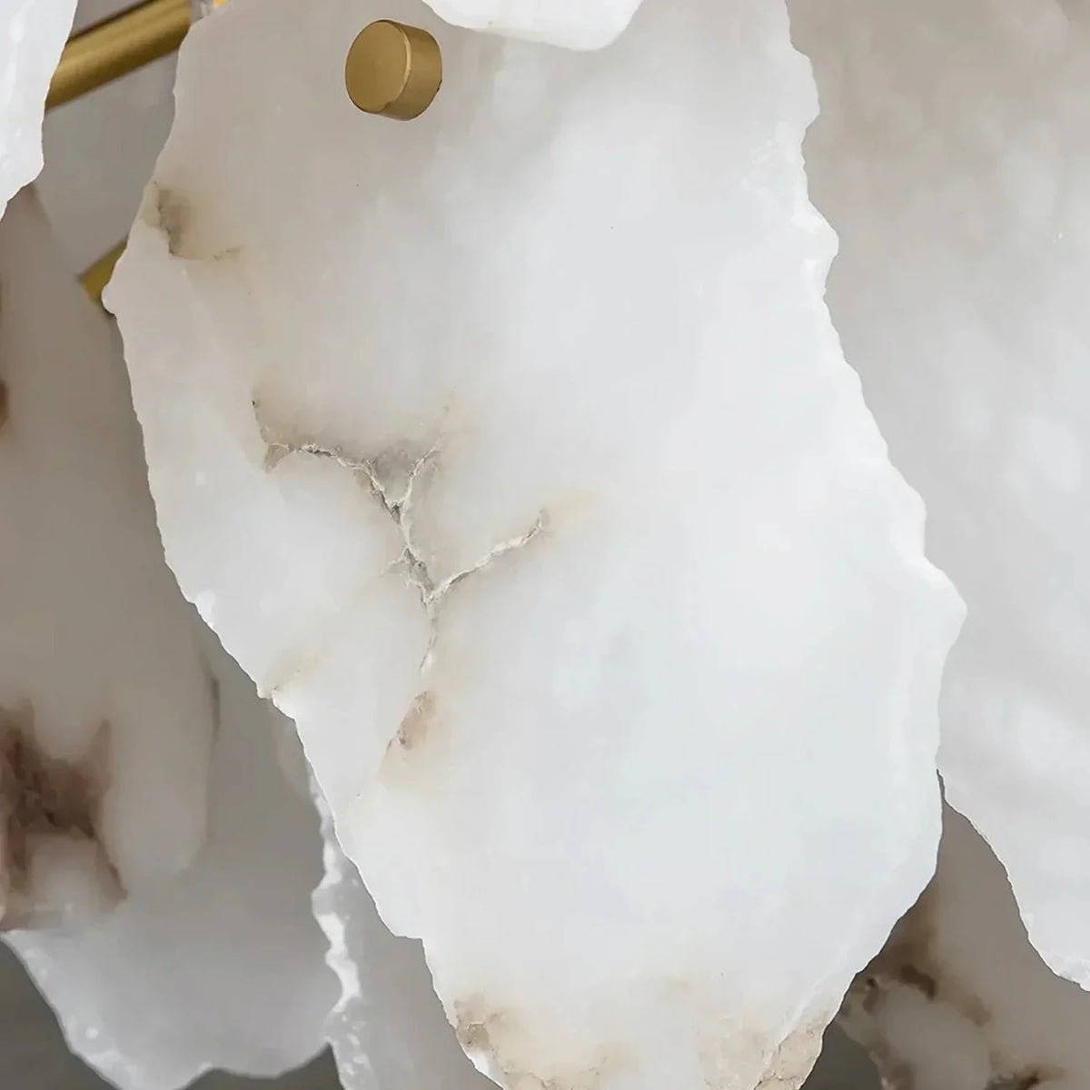 Sculptural Tiered Chandelier in alabaster for Dining Room light fixture by AUVIELIGHT