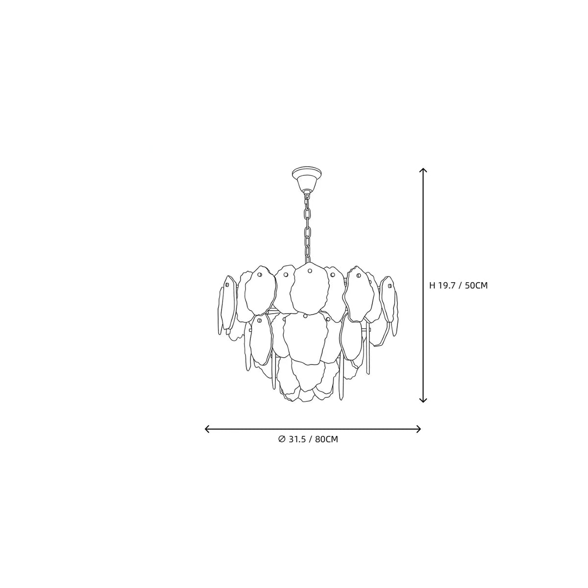 Sculptural Tiered Chandelier in alabaster for Dining Room light fixture by AUVIELIGHT