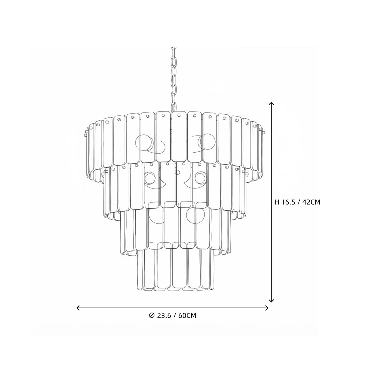 Sculptural Tiered Chandelier in amber cast glass for Dining Room by AUVIELIGHT