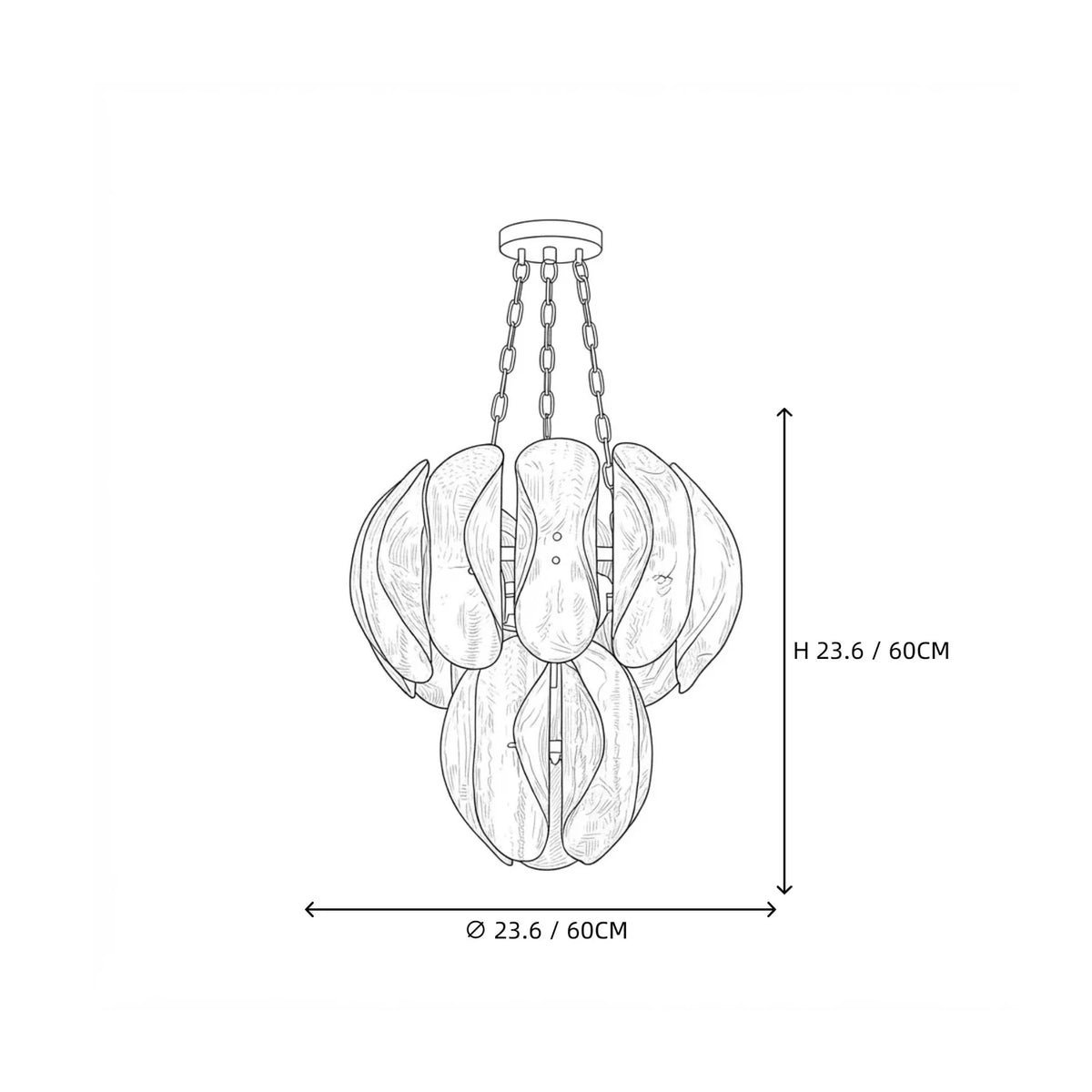 Sculptural Tiered Chandelier in smoke grey murano glass for Dining Room by AUVIELIGHT