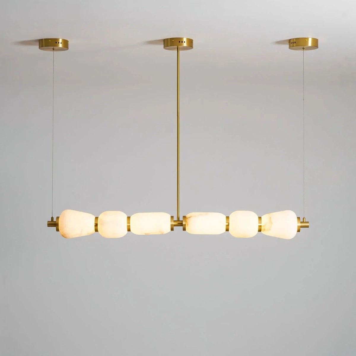 Segmented Bar Pendant Light in alabaster for Kitchen Island by AUVIELIGHT