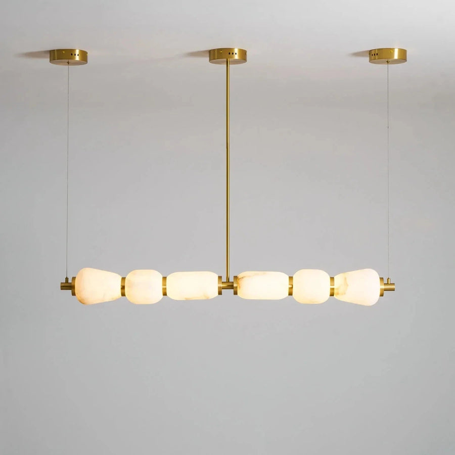 Segmented Bar Pendant Light in alabaster for Kitchen Island by AUVIELIGHT