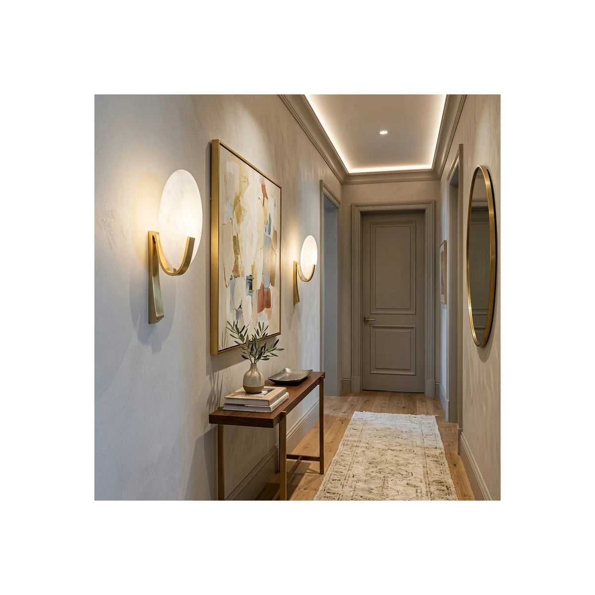 Selene Alabaster Disc Wall Sconce light fixture by AUVIELIGHT