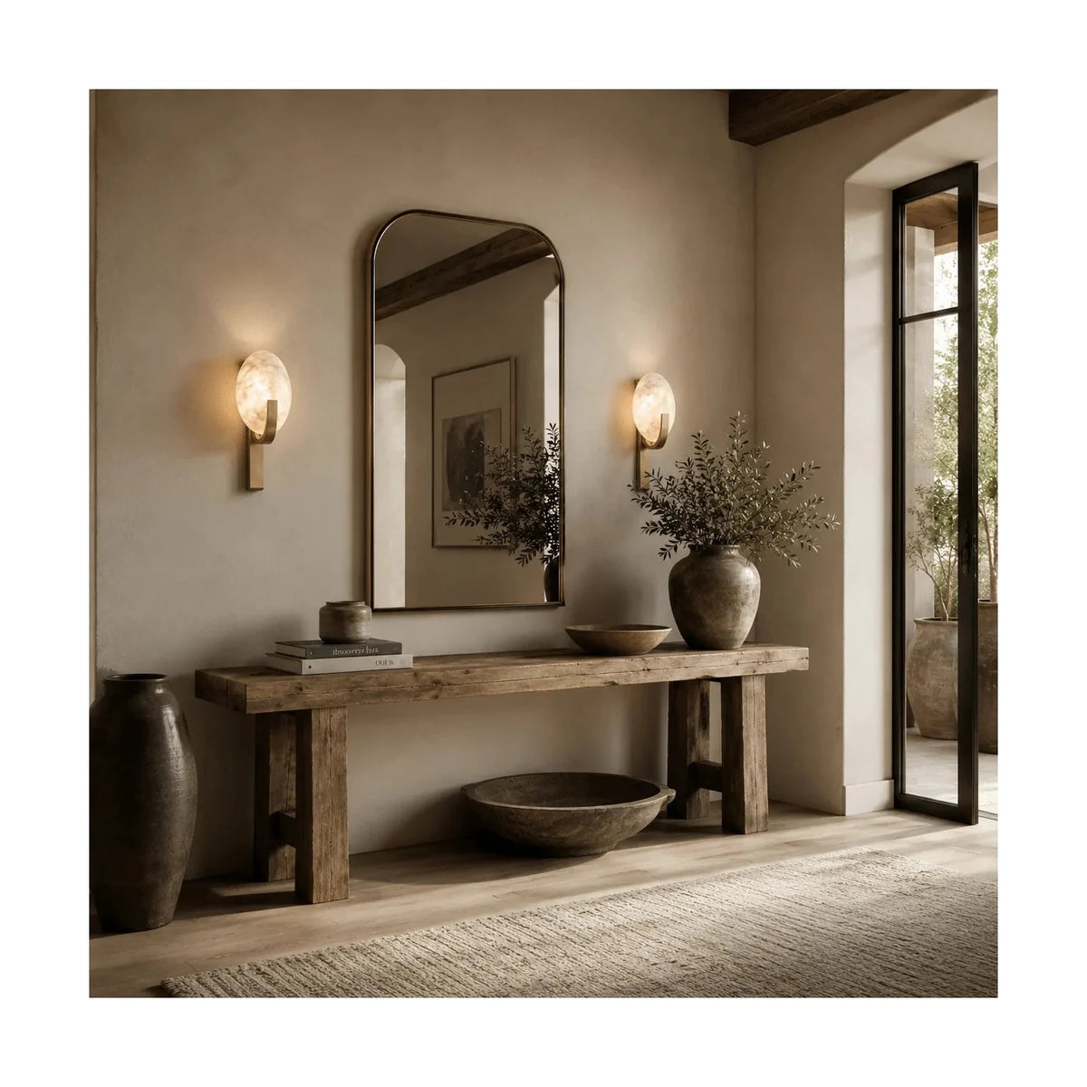 Selene Alabaster Disc Wall Sconce light fixture by AUVIELIGHT