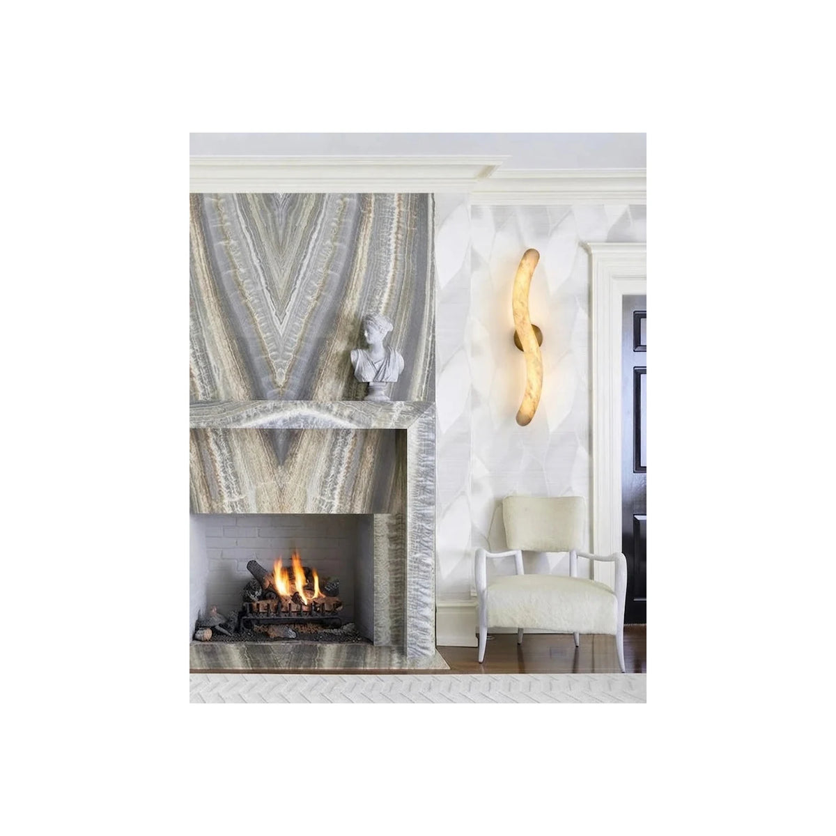 Serpentine Alabaster Wall Sconce light fixture by AUVIELIGHT