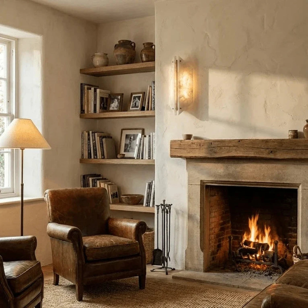 Slab Curved Light in alabaster for Living Room by AUVIELIGHT