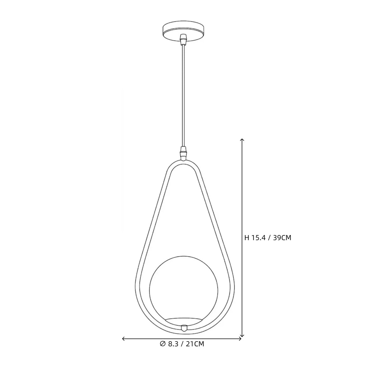 SolPear Brushed Gold Glass Drop Light by AUVIELIGHT