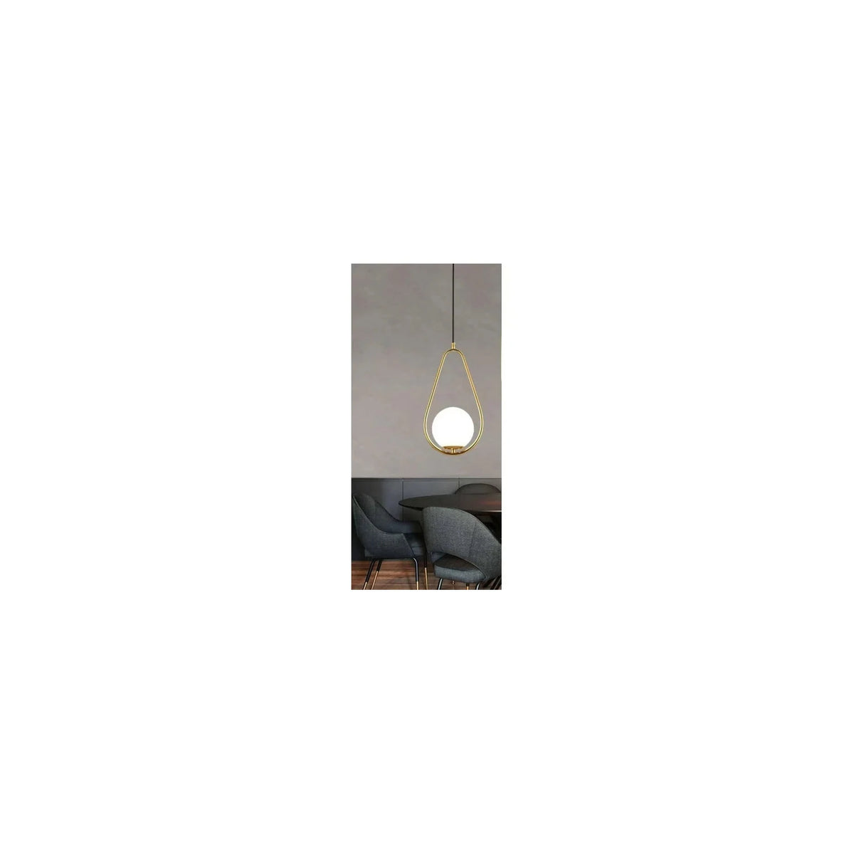 SolPear Brushed Gold Glass Drop Light by AUVIELIGHT