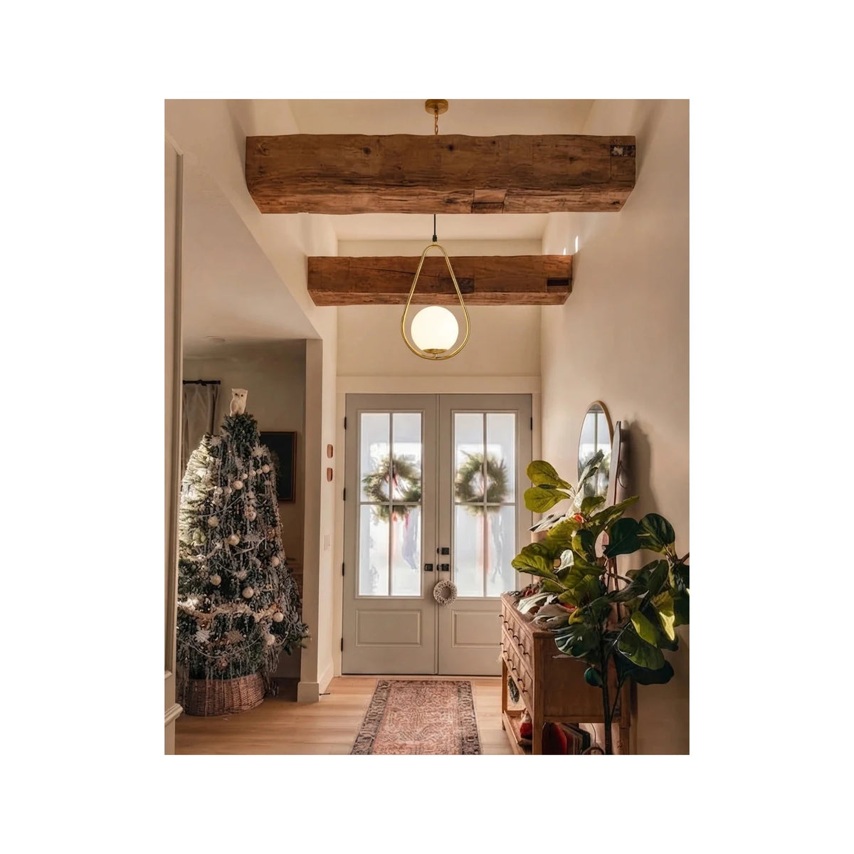 SolPear Brushed Gold Glass Drop Light by AUVIELIGHT