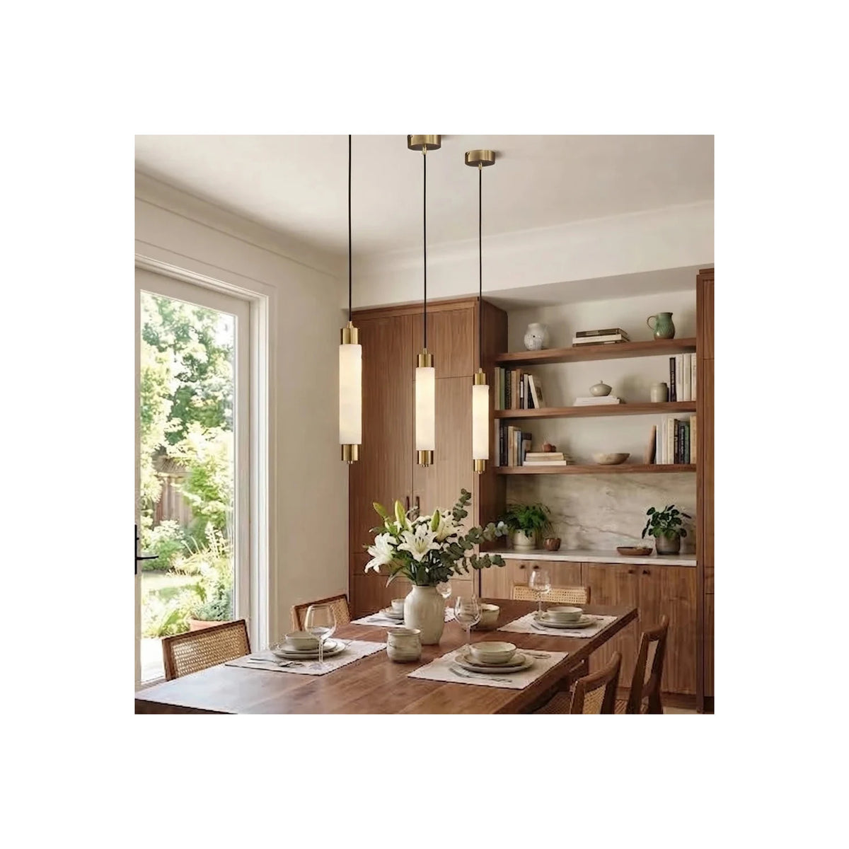 Solum Veined Alabaster Tube Light by AUVIELIGHT