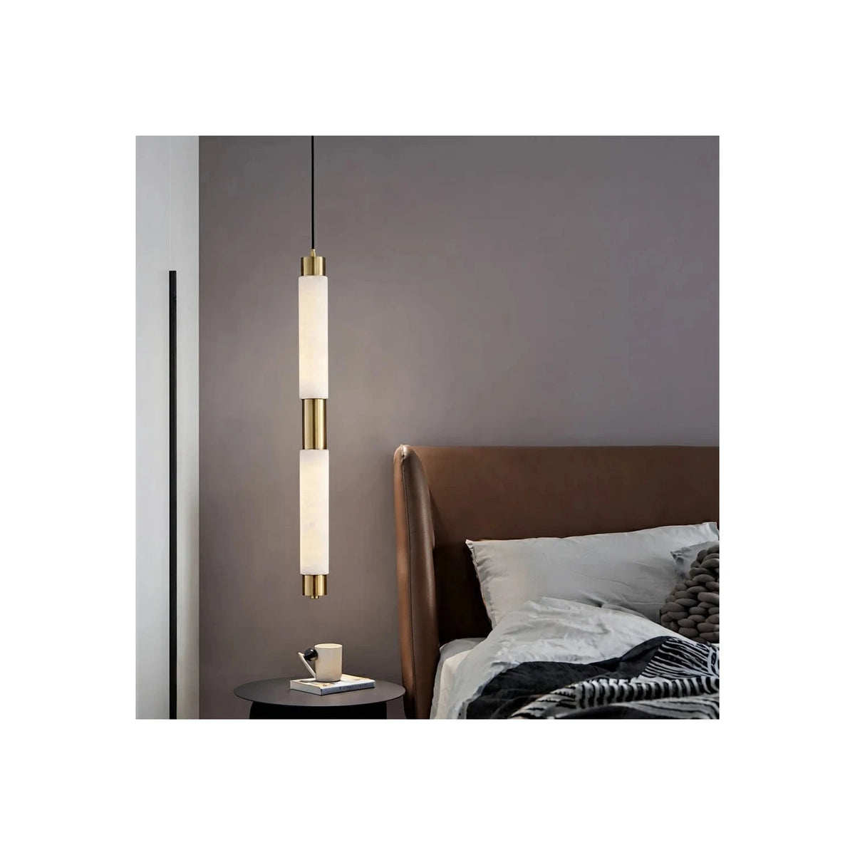 Solum Veined Alabaster Tube Light by AUVIELIGHT
