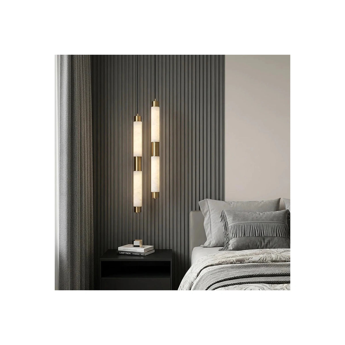 Solum Veined Alabaster Tube Light by AUVIELIGHT