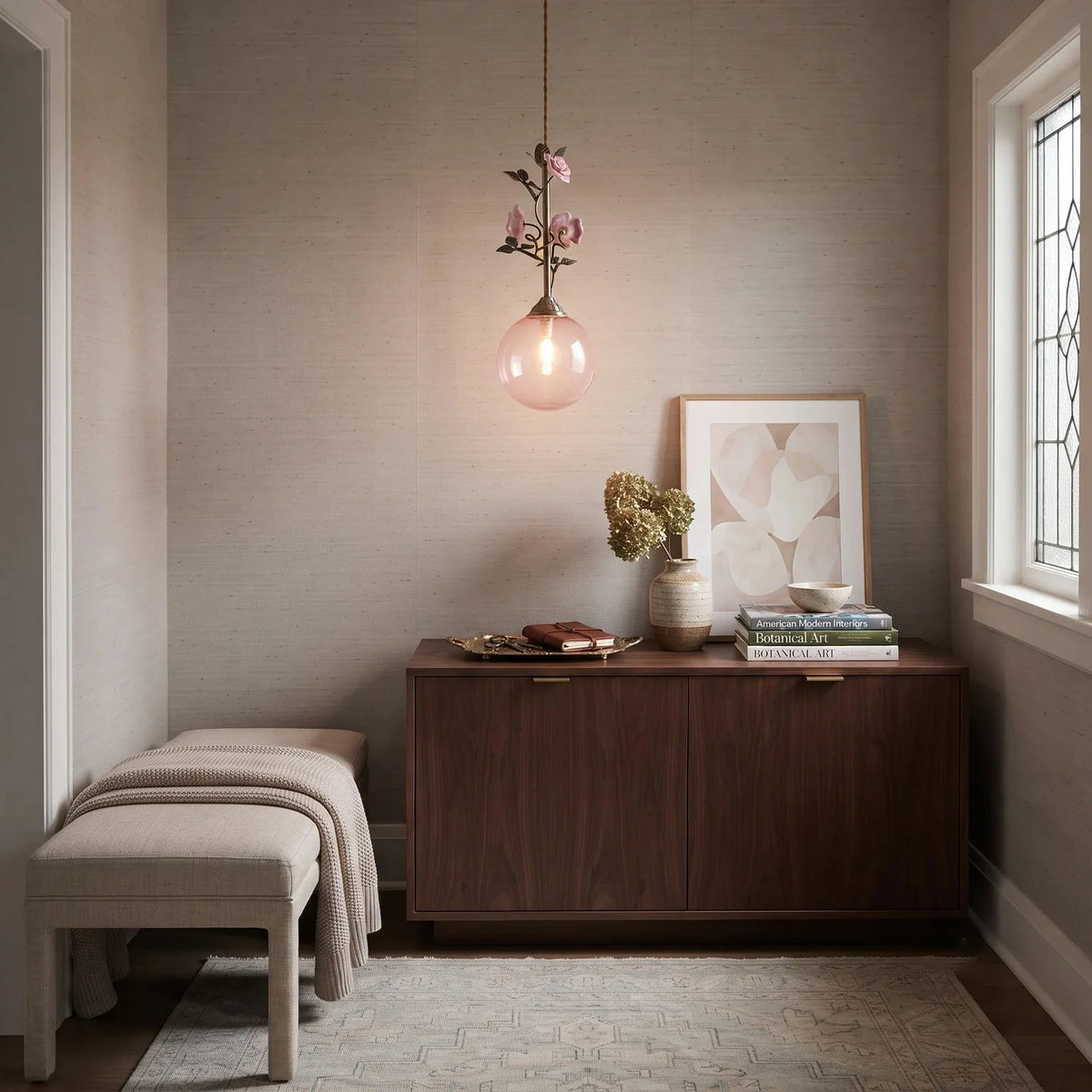 Sphere Pendant Light in rattan for Kitchen Island by AUVIELIGHT