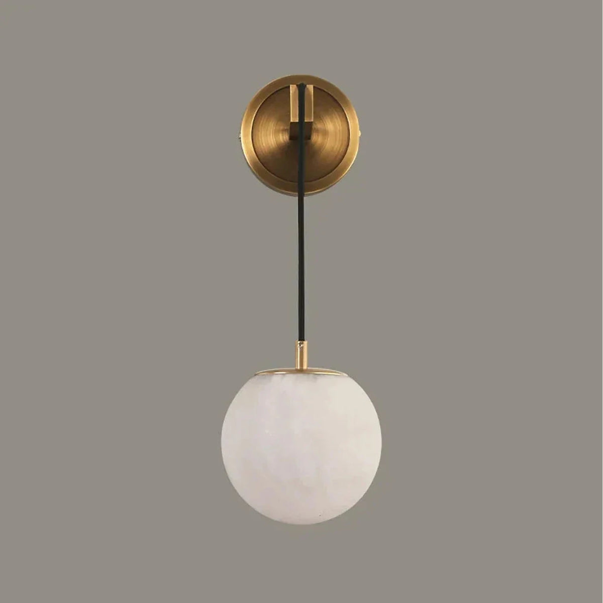 Sphere Wall Sconce in alabaster for Hallway light fixture by AUVIELIGHT, Dia 12cm / ∅ 4.7″ / White+Gold