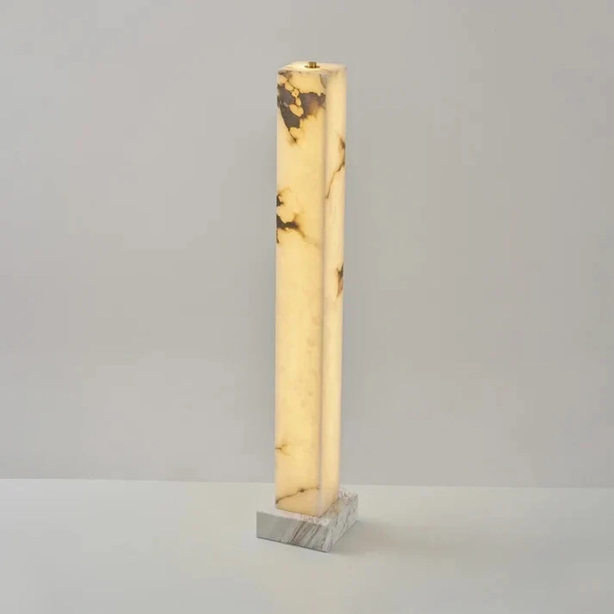 Square Column Floor Lamp in alabaster for Living Room light fixture by AUVIELIGHT