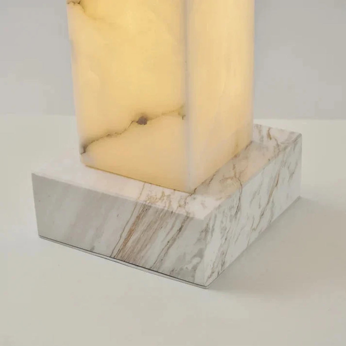 Square Column Floor Lamp in alabaster for Living Room light fixture by AUVIELIGHT