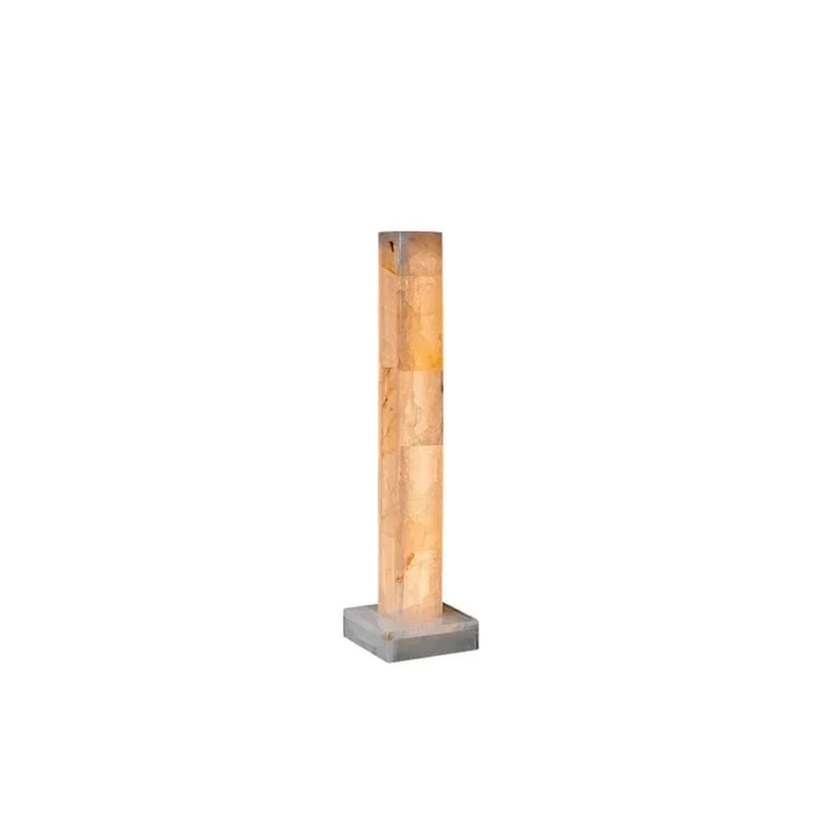 Square Column Floor Lamp in alabaster for Living Room light fixture by AUVIELIGHT, D 22cm x H 66cm / ∅ 6.3″ x H 26″ / White (Warm Light) / AU