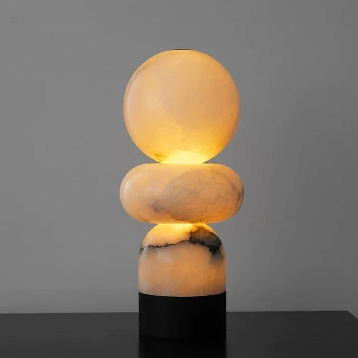 Stacked Table Lamp in alabaster for Living Room by AUVIELIGHT