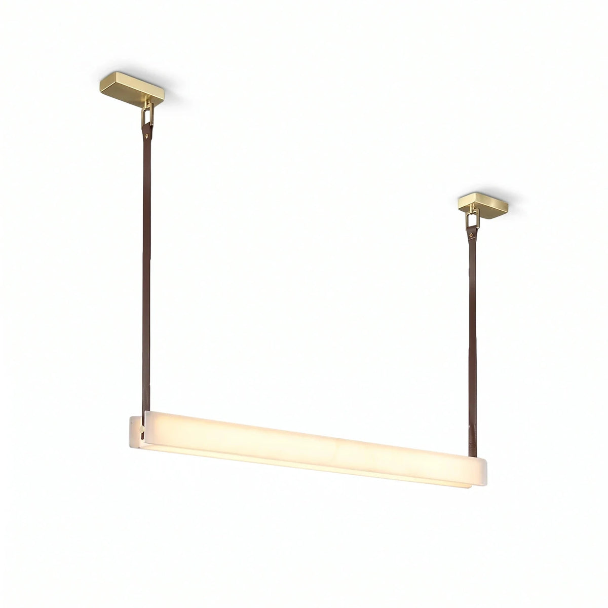 Strap Linear Pendant Light in alabaster for Kitchen Island by AUVIELIGHT, L 100cm x W 8cm x H 8cm  /  L 39.37'' x W 3.15'' x H 3.15'' / Light