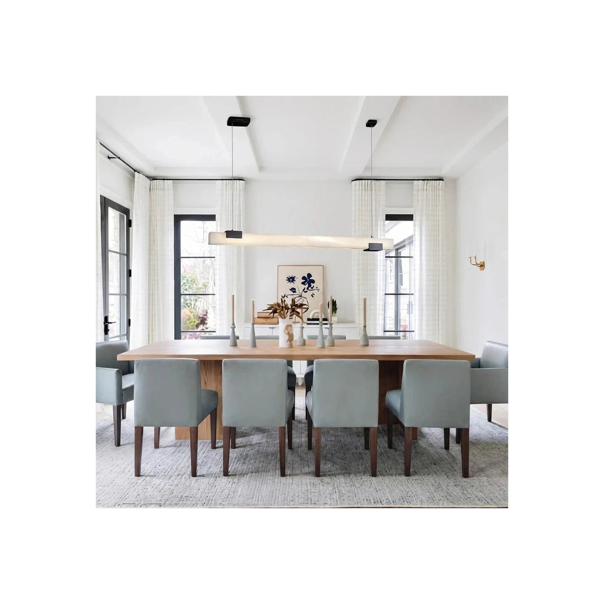 Strata Linear Alabaster Pendant Light by AUVIELIGHT