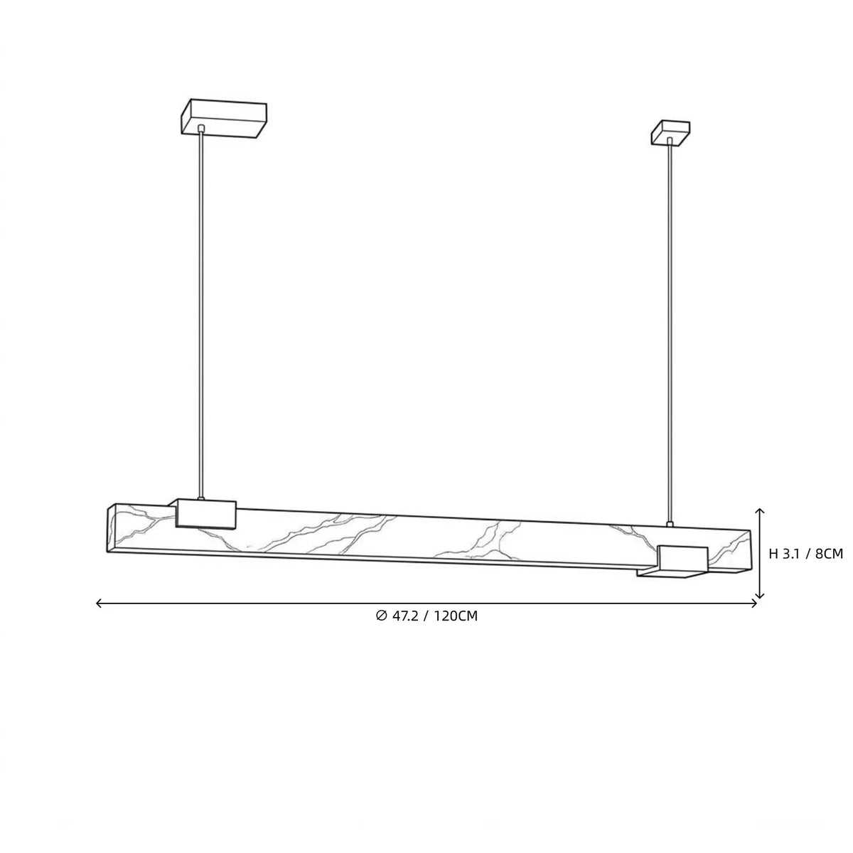 Strata Linear Alabaster Pendant Light by AUVIELIGHT