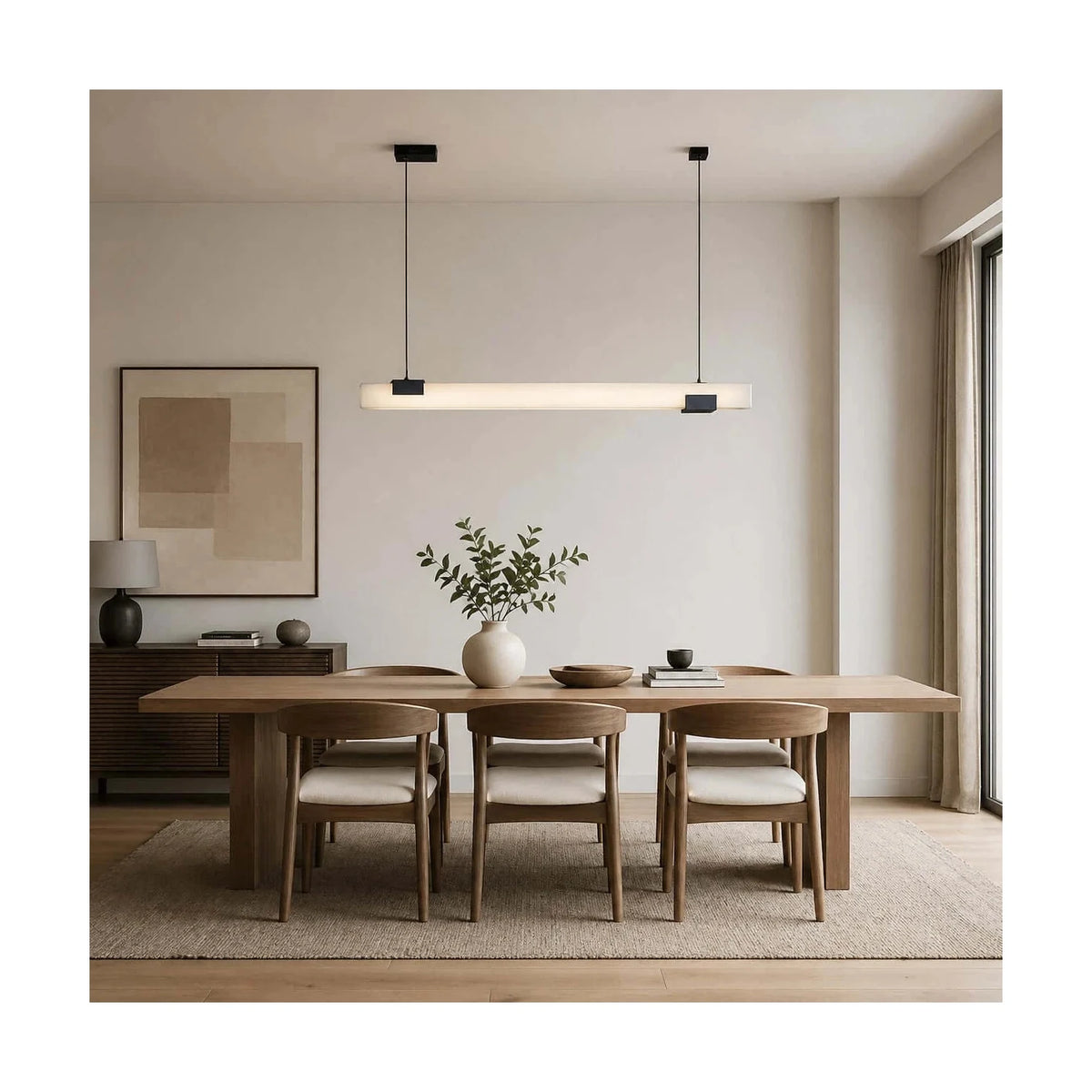 Strata Linear Alabaster Pendant Light by AUVIELIGHT