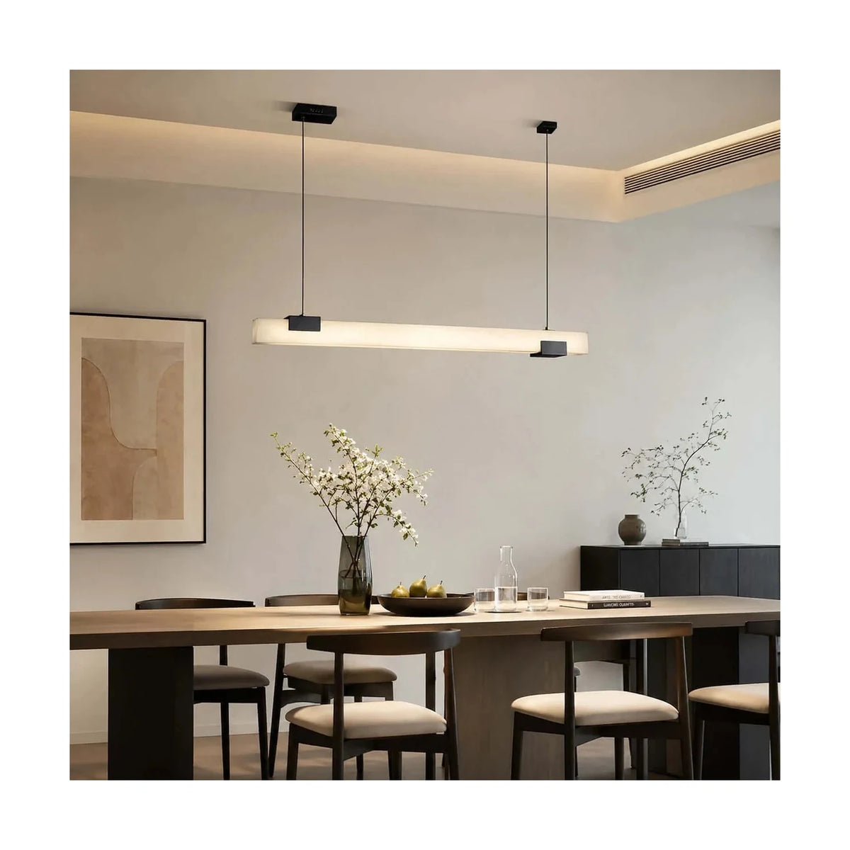Strata Linear Alabaster Pendant Light by AUVIELIGHT