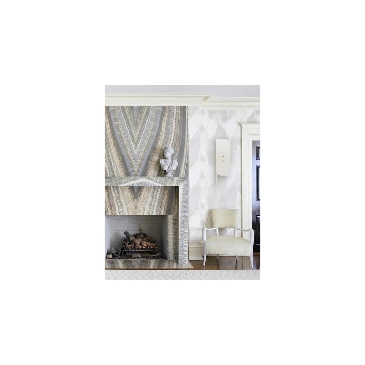 Strata Tiered Alabaster Wall Sconce light fixture by AUVIELIGHT