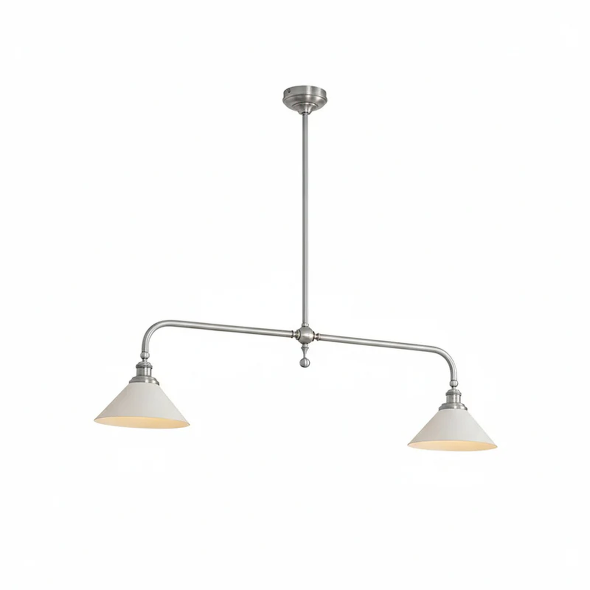Symmetric Taper Bar Pendant Light for Kitchen Island by AUVIELIGHT, 2 heads L 120cm x W 23cm x H 30cm / L 47.2″ x W 9.1″ x H 11.8″ / Brass /