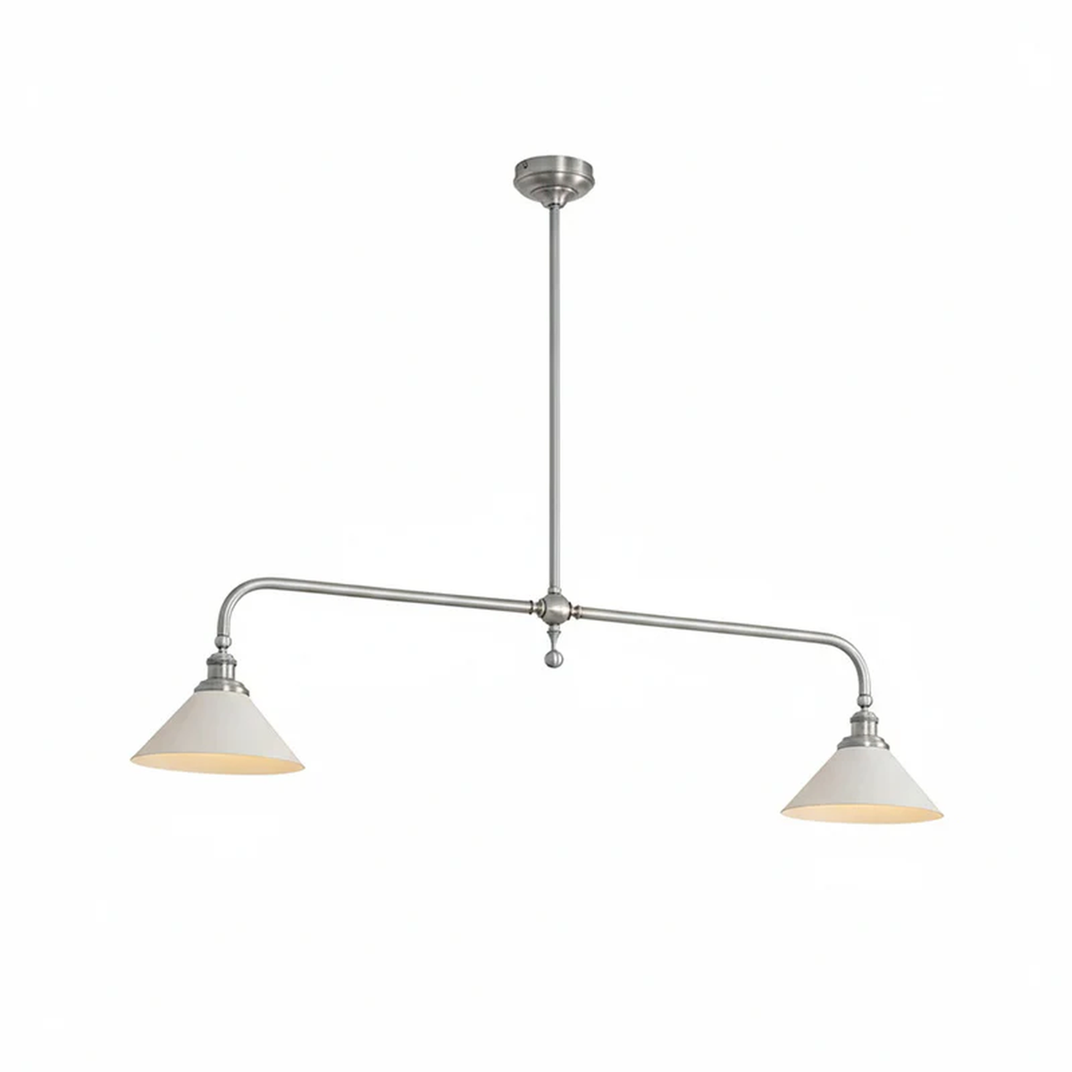 Symmetric Taper Bar Pendant Light for Kitchen Island by AUVIELIGHT, 2 heads L 140cm x W 23cm x H 30cm / L 55.1″ x W 9.1″ x H 11.8″ / Brass /
