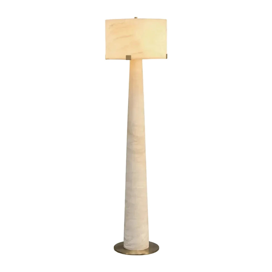 Tapered Drum Floor Lamp in alabaster for Living Room light fixture by AUVIELIGHT, W 15.7" x H 63" / White / AU Plug and 7 other sizes