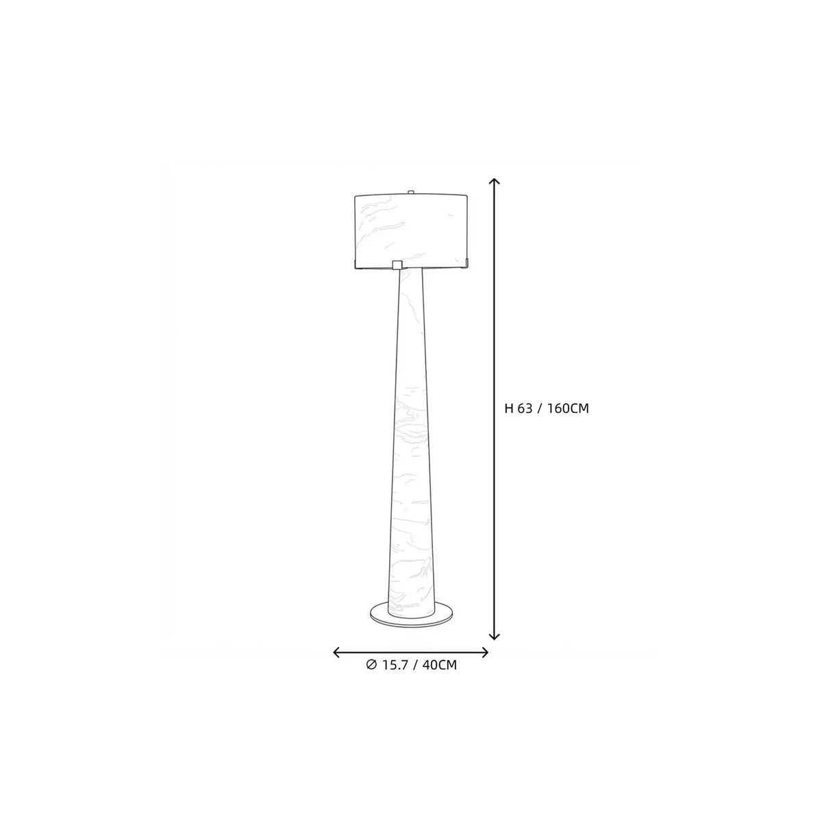 Tapered Drum Floor Lamp in alabaster for Living Room light fixture by AUVIELIGHT