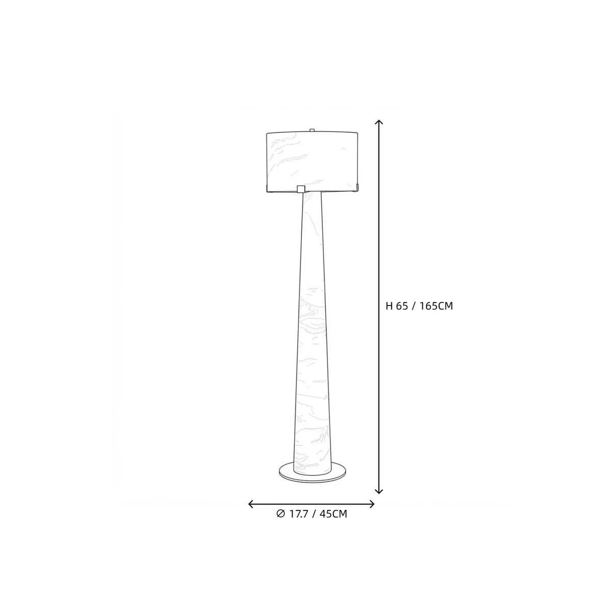 Tapered Drum Floor Lamp in alabaster for Living Room light fixture by AUVIELIGHT