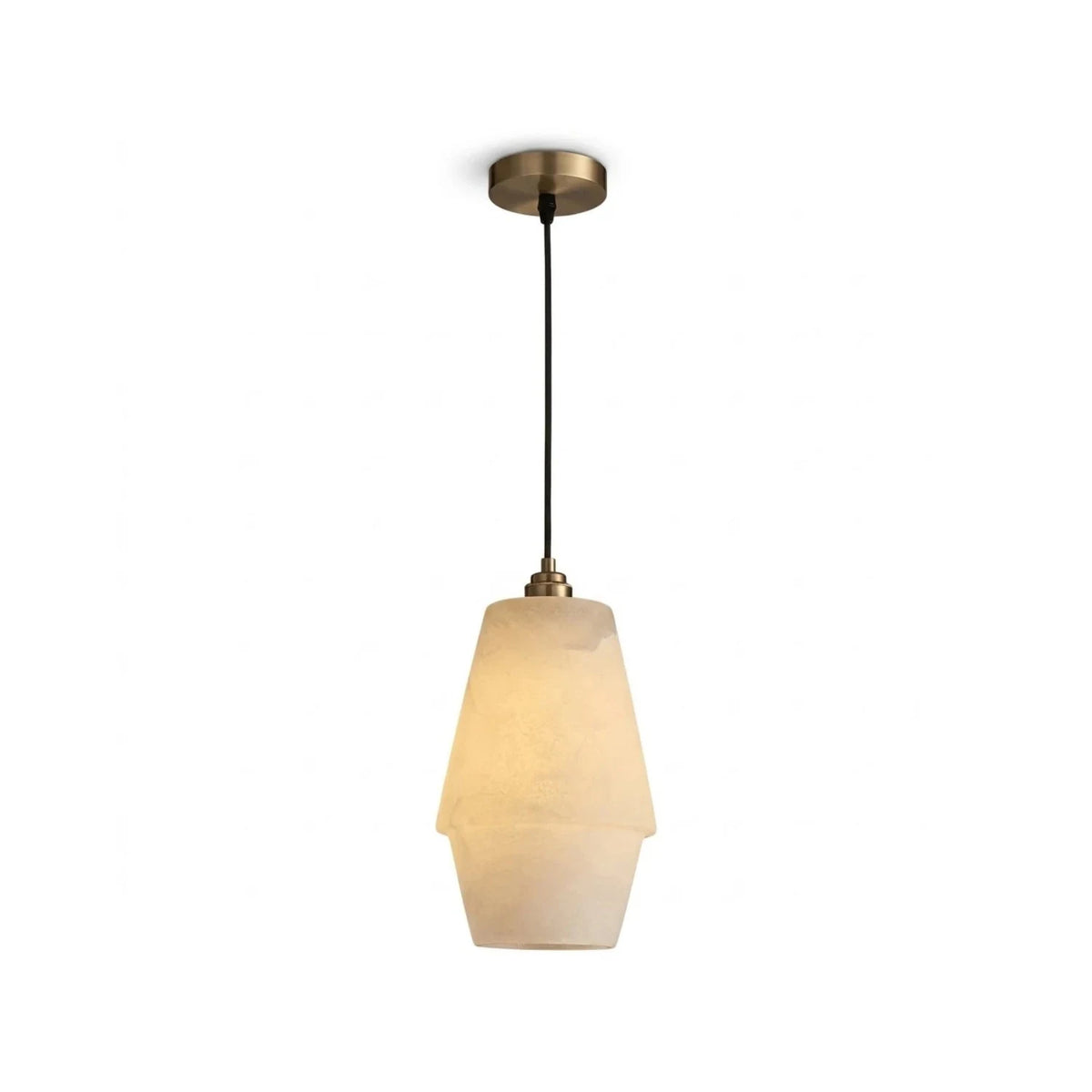 Tapered Stepped Alabaster Pendant Light by AUVIELIGHT
