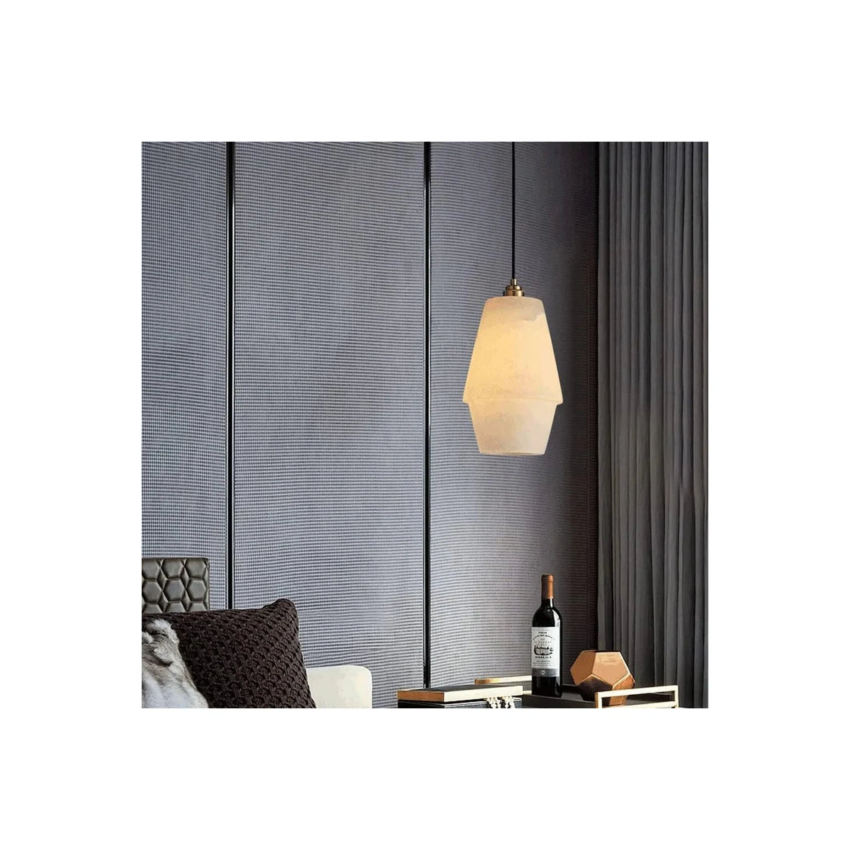 Tapered Stepped Alabaster Pendant Light by AUVIELIGHT