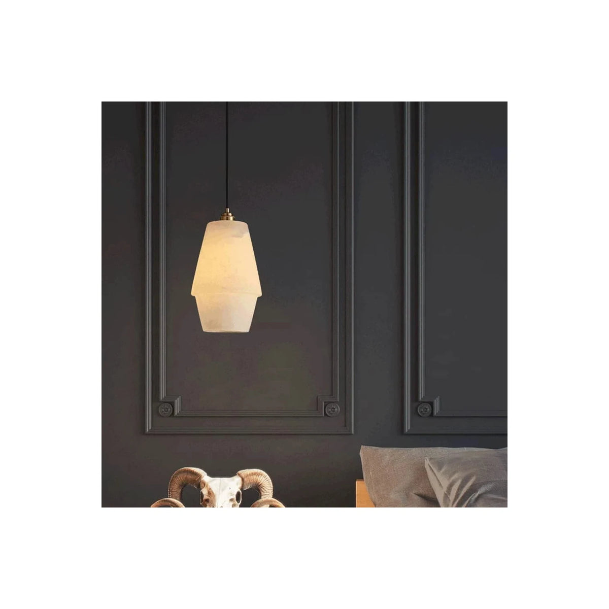Tapered Stepped Alabaster Pendant Light by AUVIELIGHT
