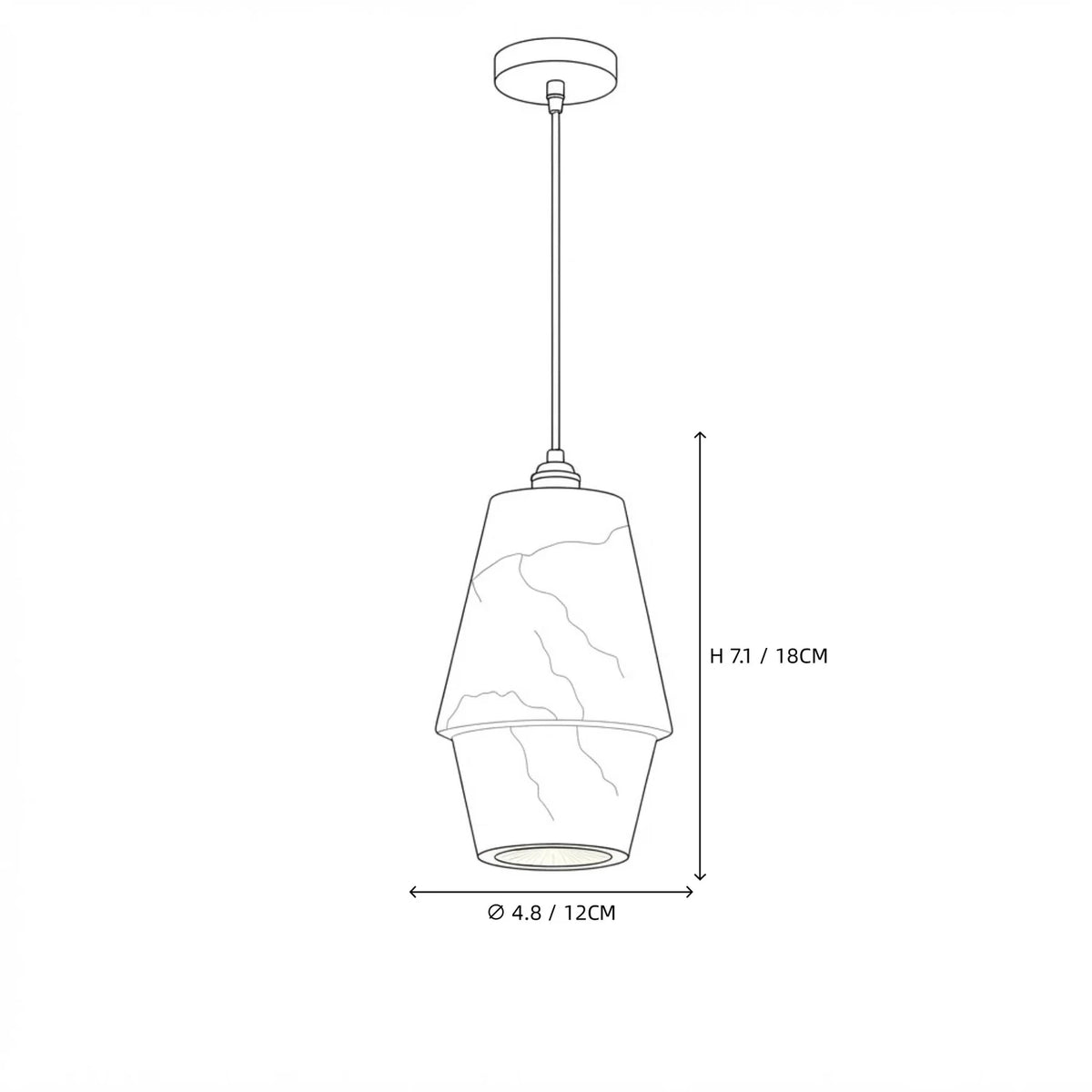 Tapered Stepped Alabaster Pendant Light by AUVIELIGHT