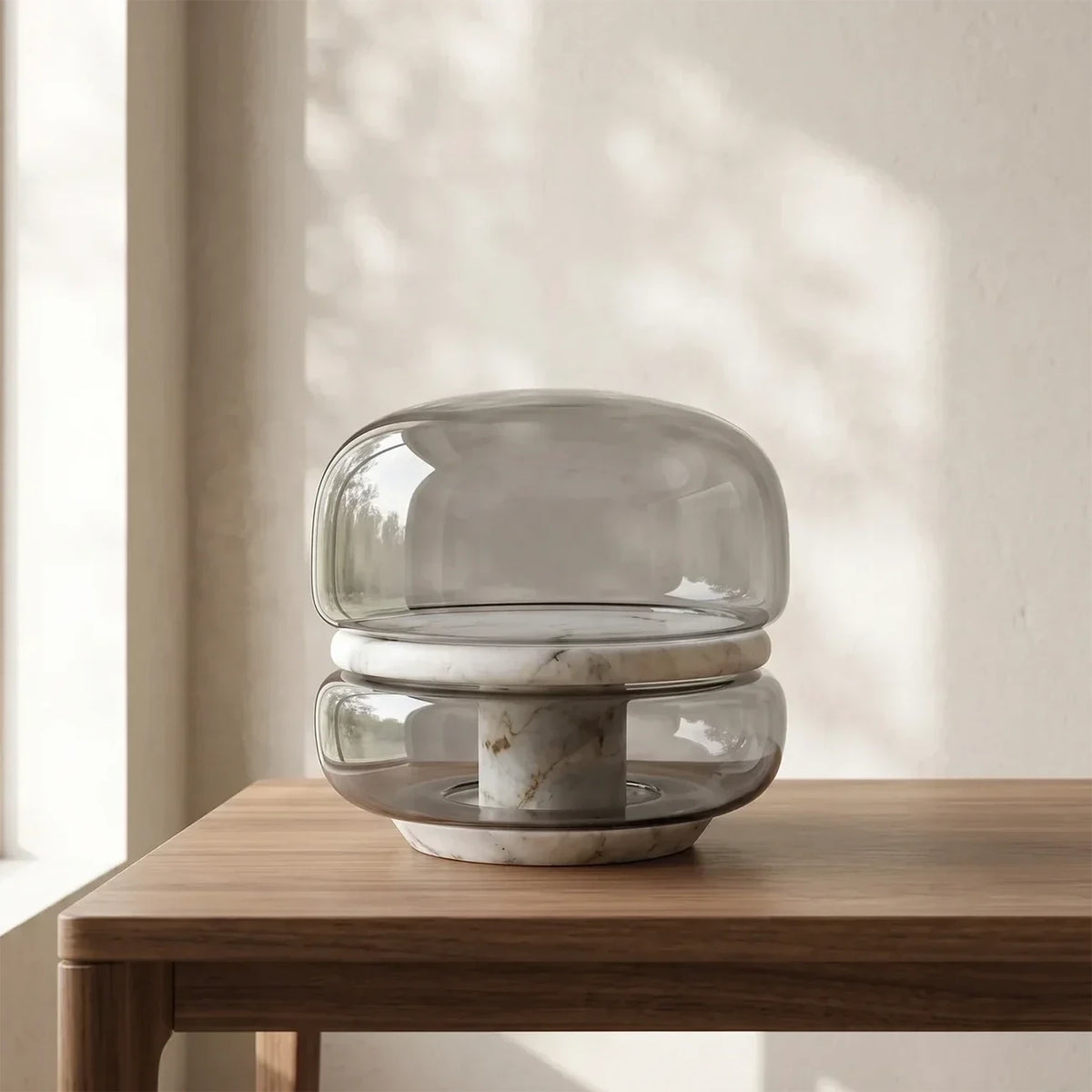 Tiered Bedside Lamp in alabaster for Bedroom light fixture by AUVIELIGHT