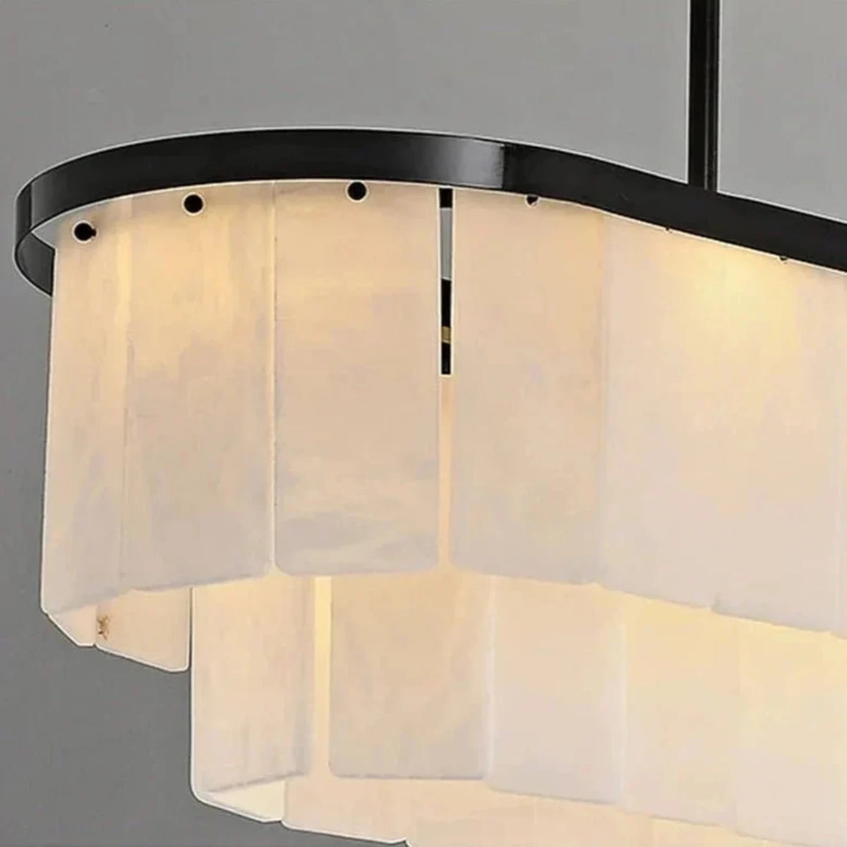Tiered Chandelier in alabaster for Dining Room by AUVIELIGHT