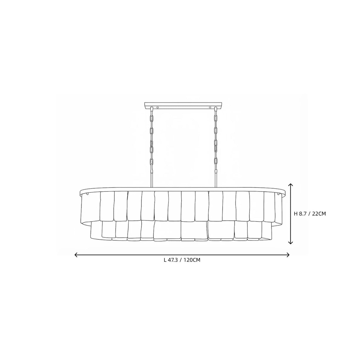 Tiered Chandelier in alabaster for Dining Room by AUVIELIGHT